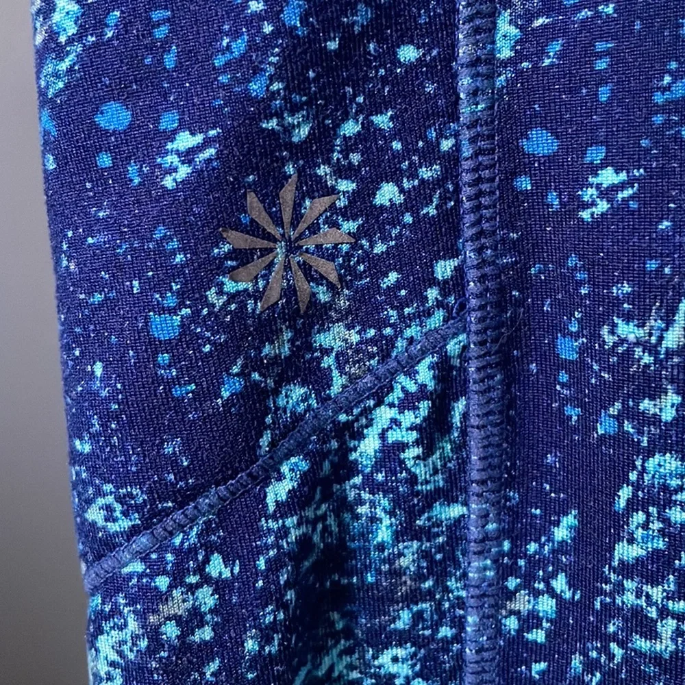 ATHLETA SPLATTER BE FREE KNICKER YOGA PANTS WITH POCKETS - Picture 3 of 13
